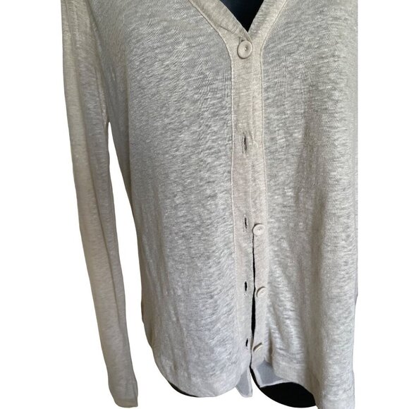 Majestic Paris silk v neck top/ long sleeved cardigan with sheer hem - Picture 2 of 8